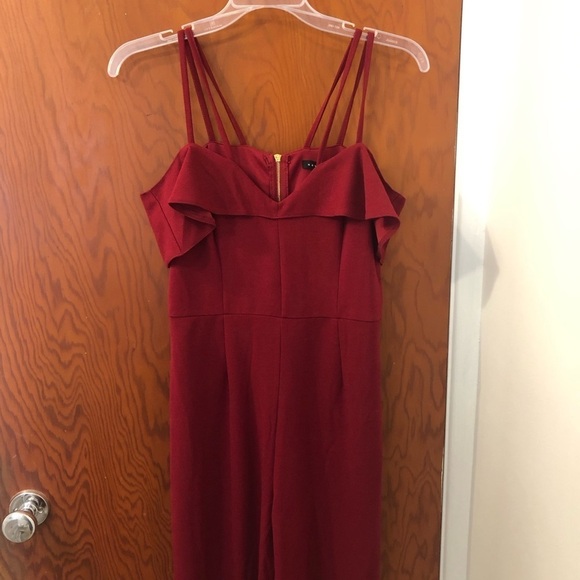 NWT Haute Monde Red Strappy Jumpsuit - Picture 1 of 7
